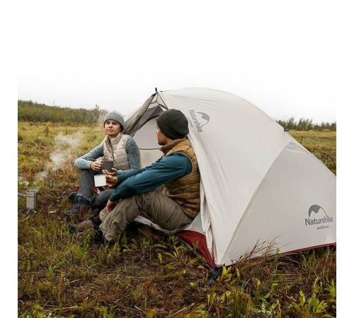 Палатка  Naturehike Star-river 2 NH17T012-T двухместная сверхлегкая с ковриком, серо-черная, 6927595716489