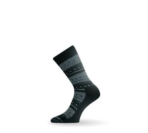 Носки Lasting TWP 686, wool+polypropylene, черный с серым рисунком, размер M, TWP686-M