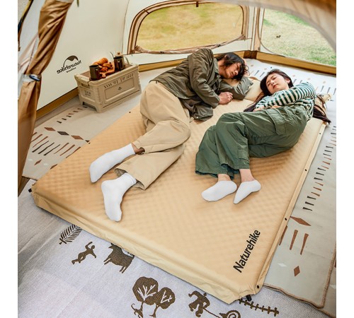Коврик Naturehike CNK2300DZ014 D01 самонадувной с подушкой бежевый 3см, 6976507663397