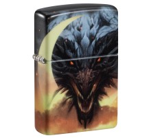 Зажигалка ZIPPO Dragon Design с покрытием Glow In The Dark Green, латунь/сталь, черная, 38x13x57 мм
