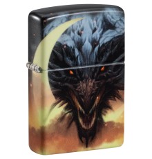 Зажигалка ZIPPO Dragon Design с покрытием Glow In The Dark Green, латунь/сталь, черная, 38x13x57 мм