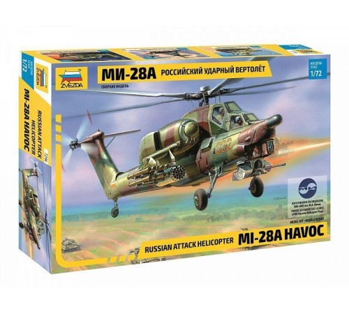 Сборная модель ZVEZDA Российский ударный вертолёт Ми-28А, 1/72