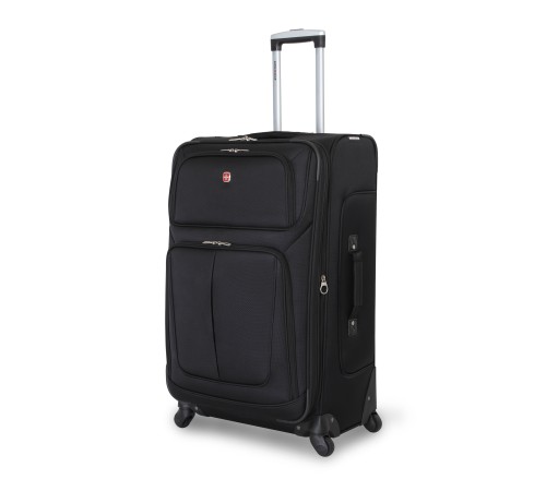 Чемодан SWISSGEAR SION, чёрный, полиэстер 750x750D добби, 46x29x80 см, 90 л
