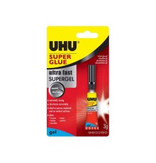 КЛЕЙ УНИВЕРСАЛЬНЫЙ СЕКУНДНЫЙ UHU SUPER GLUE ГЕЛЬ  3Г  БЛИСТЕР