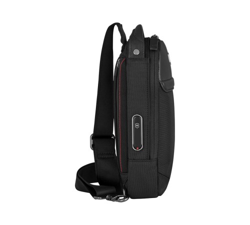 Рюкзак на одно плечо VICTORINOX Architecture Urban2 Sling Bag, черный, полиэстер/кожа, 17x8x28 см, 2 л
