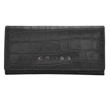 Кошелёк Cross Bebe Coco, кожа наппа фактурная, цвет чёрный/розовый, 19,5 х 10,2 х 2,5 см