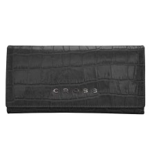Кошелёк Cross Bebe Coco, кожа наппа фактурная, цвет чёрный/розовый, 19,5 х 10,2 х 2,5 см