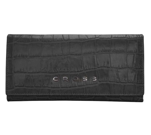 Кошелёк Cross Bebe Coco, кожа наппа фактурная, цвет чёрный/розовый, 19,5 х 10,2 х 2,5 см