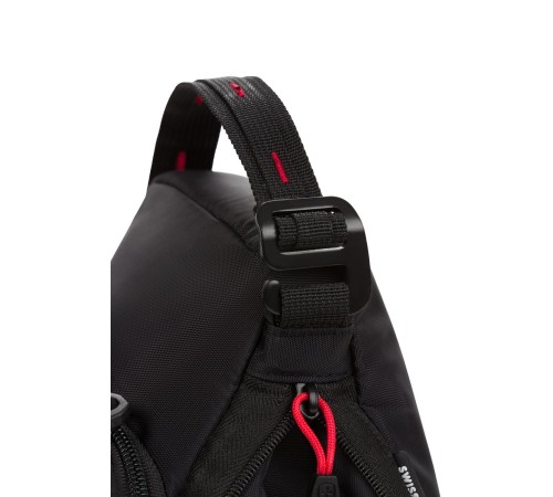 Термосумка для ланча SWISSGEAR, прорезиненный полиэстер 600D, черный/красный, 18x12x28 см, 4 л