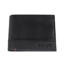 Портмоне ZIPPO с защитой от сканирования RFID, чёрное, натуральная кожа, 10,5×1,5×9 см