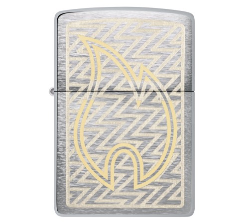 Зажигалка ZIPPO с покрытием Brushed Chrome, латунь/сталь, серебристая, 38x13x57 мм