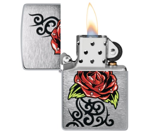 Зажигалка ZIPPO с покрытием Brushed Chrome, латунь/сталь, серебристая, 38x13x57 мм