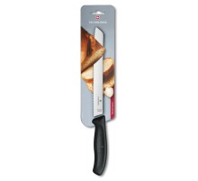 Нож для хлеба VICTORINOX SwissClassic, лезвие 21 см с волнистой кромкой, чёрный, в блистере