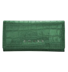 Кошелёк Cross Bebe Coco, кожа наппа фактурная, цвет зелёный/рыжий, 19,5 х 10,2 х 2,5 см