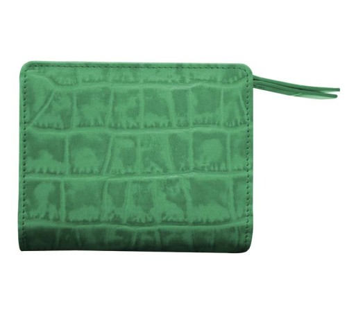 Кошелёк Cross Bebe Coco, кожа наппа фактурная, цвет зелёный/рыжий, 11,2 х 9,4 х 2 см