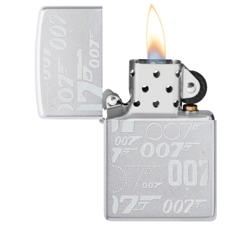 Зажигалка ZIPPO James Bond™ с покрытием Satin Chrome, латунь/сталь, серебристая, 38x13x57 мм