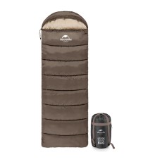 Спальный мешок Naturehike U Series Двойной хлопок осень-зима коричневый U250, молния слева, 6927595767207L