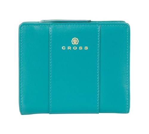 Кошелёк Cross Kelly Wall Turquish, кожа наппа, гладкая, цвет тёмно-бирюзовый, 11,2 x 9,4 x 2 см