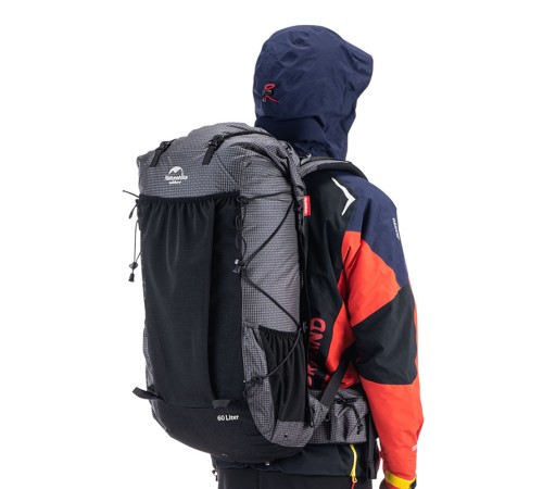 Рюкзак Naturehike Rock Series NH19BP095 60L+5L с рамой, dyneema,  черный, 6927595761649