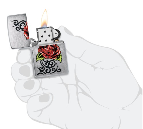 Зажигалка ZIPPO с покрытием Brushed Chrome, латунь/сталь, серебристая, 38x13x57 мм
