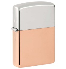 Зажигалка ZIPPO Bimetal с двойным металлическим покрытием, медь/латунь/сталь, медная, 38x13x57 мм