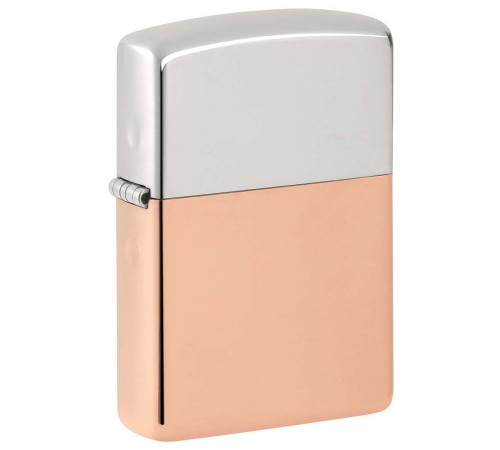 Зажигалка ZIPPO Bimetal с двойным металлическим покрытием, медь/латунь/сталь, медная, 38x13x57 мм