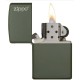 Зажигалка ZIPPO Green Matte, латунь с порошковым покрытием, зеленая, матовая, 38x13x57 мм