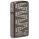 Зажигалка 65th Anniversary Zippo Slim® с покрытием Black Ice®, латунь/сталь, чёрная, 29x10x60 мм
