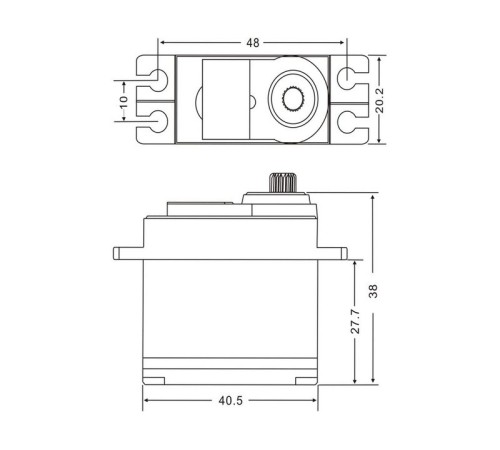 Сервомашинка цифровая JX Servo PDI-6221MG-180 (62г/20.32/0.16/6V) стандартная