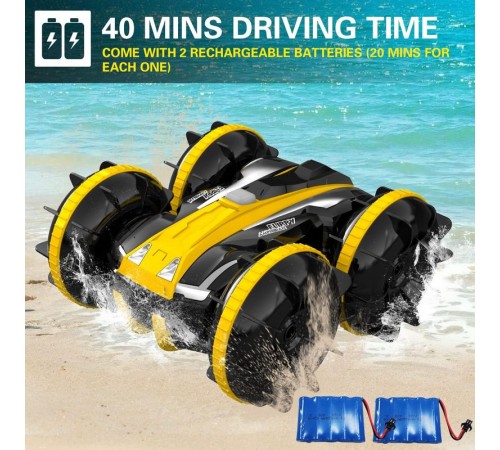 Радиоуправляемый перевертыш-амфибия Volantex RC желтый 4WD 2.4G 1/20 RTR