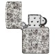Зажигалка ZIPPO Skeleton с покрытием Glow in the Dark Green, латунь/сталь, серая, 38x13x57 мм