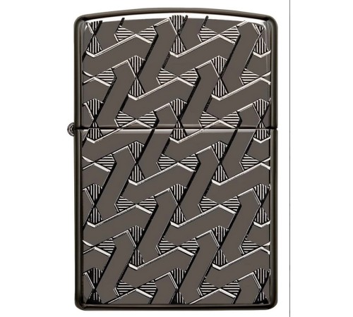 Зажигалка ZIPPO Armor™ с покрытием High Polish Black Ice®, латунь/сталь, чёрная, 38x13x57 мм