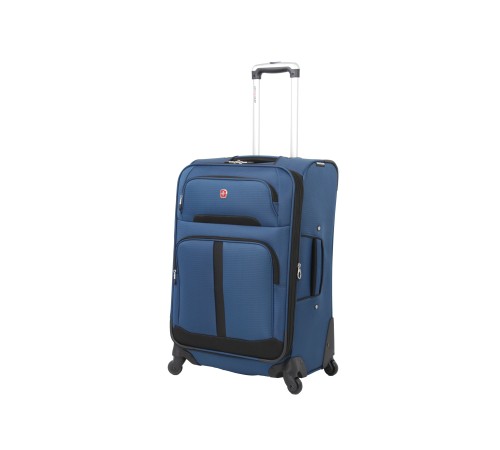 Чемодан SWISSGEAR ANDES, синий/чёрный, полиэстер 600D/400Dx350D, 48,5x28x77 см, 88 л