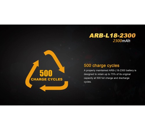 Аккумулятор 18650 Fenix 2300 mAh, ARB-L18-2300