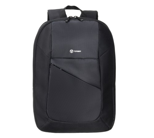 Рюкзак TORBER VECTOR с отделением для ноутбука 15,6'', черный, нейлон, 29 x 8 x 43 см, 10л