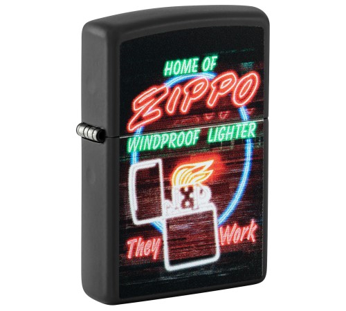 Зажигалка ZIPPO Classic с покрытием Black Matte, латунь/сталь, черная, матовая, 38x13x57 мм