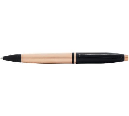 Шариковая ручка Cross Calais Brushed Rose Gold Plate and Black Lacquer