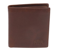 Бумажник KLONDIKE Dawson, натуральная кожа в коричневом цвете, 9,5 х 2 х 10,5 см