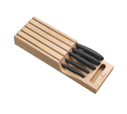 Набор из 5 кухонных ножей VICTORINOX, в подставке из бука, 43x6,5x14,5 см, 2,14 кг