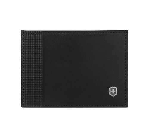 Визитница VICTORINOX Altius Alox с защитой от сканирования RFID, чёрная, натуральная кожа, 8x1x10 см