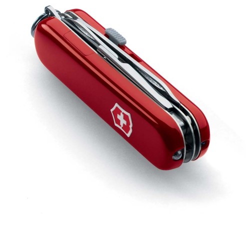 Нож-брелок VICTORINOX Midnight Manager, 58 мм, 10 функций, красный