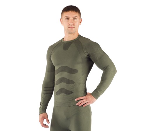 Футболка мужская Apol/ дл. рукав/ синтетика/ зеленый/ S-M, Apol6262SM