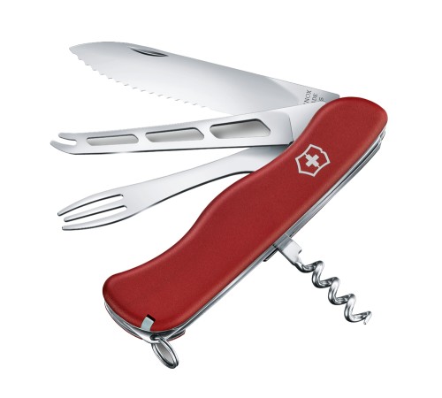 Нож перочинный VICTORINOX Cheese Master, 111 мм, 8 функций, с фиксатором лезвия, красный