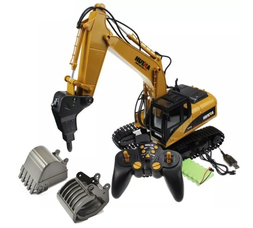Радиоуправляемый экскаватор HUI NA 3in1 масштаб 1:14 2.4G - HN1550-60-70