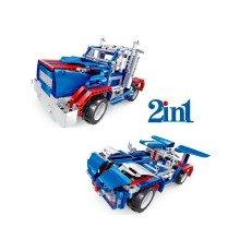 Р/У конструктор Qihui Mechanical Master 2 в 1 Тягач и Спорткар (455 деталей)