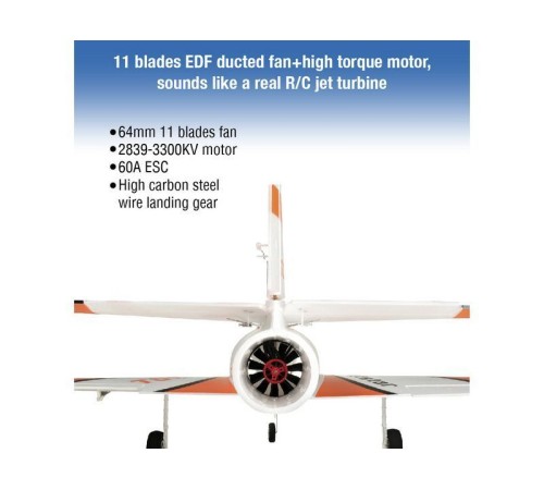 Радиоуправляемый самолет Top RC Jet Star Pro оранжевый 800мм импеллер 64мм 2.4G 4-ch LiPo RTF