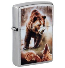 Зажигалка ZIPPO Mazzi® с покрытием Street Chrome, латунь/сталь, серебристая, 38x13x57 мм