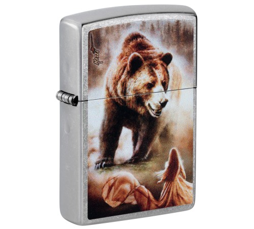 Зажигалка ZIPPO Mazzi® с покрытием Street Chrome, латунь/сталь, серебристая, 38x13x57 мм