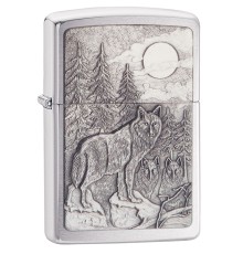 Зажигалка ZIPPO Classic с покрытием Brushed Chrome, латунь/сталь, серебристая, матовая, 38x13x57 мм