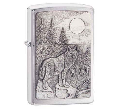 Зажигалка ZIPPO Classic с покрытием Brushed Chrome, латунь/сталь, серебристая, матовая, 38x13x57 мм